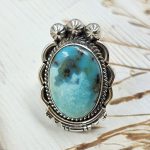 Kingman Turquoise Size US 9 925 Sterling Silver Ring (RS55-77)