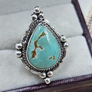 Kingman Turquoise Size US 6 925 Sterling Silver Ring (RS55-19)