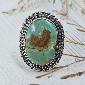 Kingman Turquoise Size US 9 925 Sterling Silver Ring (RS55-72)