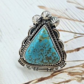 Kingman Turquoise Size US 7 925 Sterling Silver Ring (RS55-40)