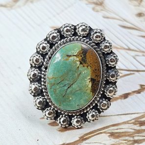 Kingman Turquoise Size US 9 925 Sterling Silver Ring (RS55-70)