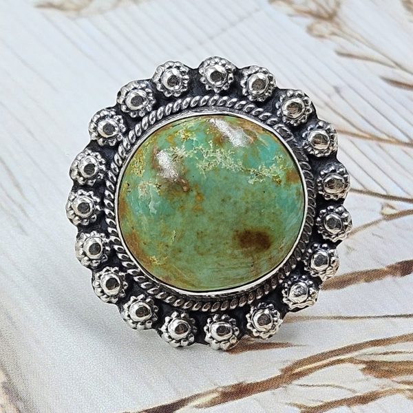 Kingman Turquoise Size US 7 925 Sterling Silver Ring (RS55-38)