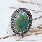 Kingman Turquoise Size US 6 925 Sterling Silver Ring (RS55-14)