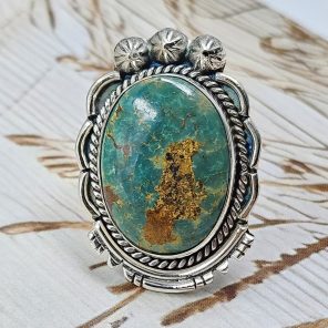 Kingman Turquoise Size US 9 925 Sterling Silver Ring (RS55-69)