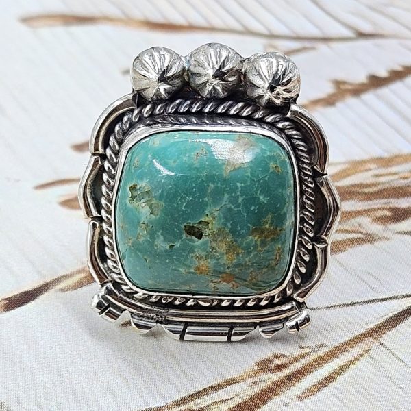 Kingman Turquoise Size US 6 925 Sterling Silver Ring (RS55-13)
