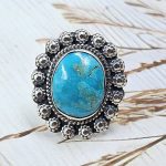 Kingman Turquoise Size US 6 925 Sterling Silver Ring (RS55-12)