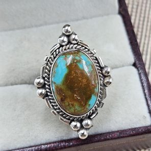 Kingman Turquoise Size US 7 925 Sterling Silver Ring (RS55-28)