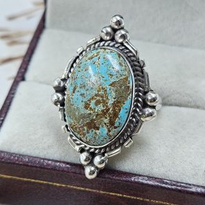 Kingman Turquoise Size US 7 925 Sterling Silver Ring (RS55-27)