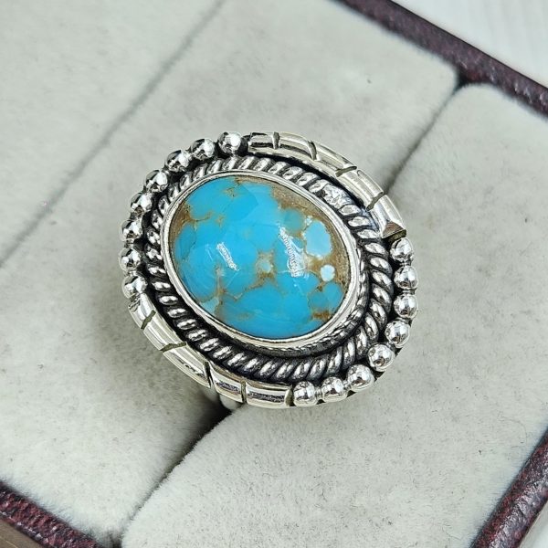 Iranian Turquoise 925 Sterling Silver Ring (REXT33-164) - Image 2