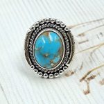 Iranian Turquoise 925 Sterling Silver Ring (REXT33-164)