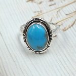 Iranian Turquoise 925 Sterling Silver Ring (REXT33-166)