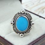 Iranian Turquoise 925 Sterling Silver Ring (REXT33-165)