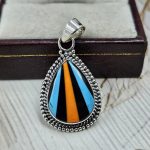 Candy Composite Stone 1.5" 925 Sterling Silver Pendant (REXT8-102)