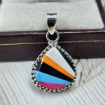 Candy Composite Stone 1.25" 925 Sterling Silver Pendant (REXT8-104)