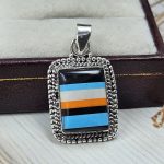 Candy Composite Stone 1.24" 925 Sterling Silver Pendant (REXT8-111)