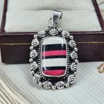 Candy Composite Stone 1.24" 925 Sterling Silver Pendant (REXT8-112)