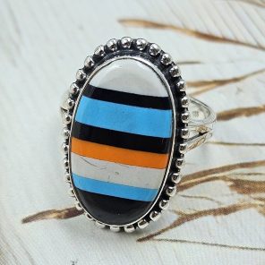 Candy Composite Stone Size US 9 925 Sterling Silver Ring (REXT49-352)