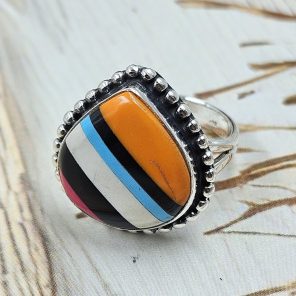 Candy Composite Stone Size US 6 925 Sterling Silver Ring (REXT49-373)