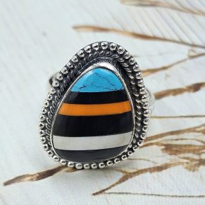 Candy Composite Stone Size US 7 925 Sterling Silver Ring (REXT49-367)