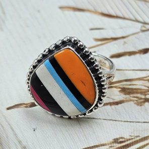 Candy Composite Stone Size US 7 925 Sterling Silver Ring (REXT49-366)
