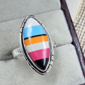 Candy Composite Stone Size US 7 925 Sterling Silver Ring (REXT49-341)