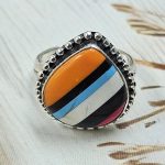Candy Composite Stone Size US 8 925 Sterling Silver Ring (REXT49-358)