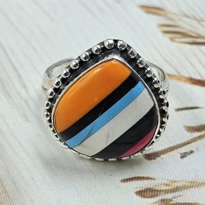 Candy Composite Stone Size US 8 925 Sterling Silver Ring (REXT49-358)