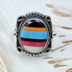 Candy Composite Stone Size US 9 925 Sterling Silver Ring (REXT49-353)