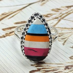 Candy Composite Stone Size US 8 925 Sterling Silver Ring (REXT49-356)