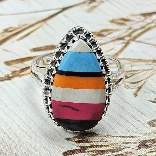 Candy Composite Stone Size US 8 925 Sterling Silver Ring (REXT49-356)