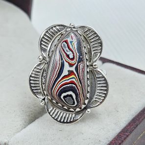 Fordite Size US 6 925 Sterling Silver Ring (REXT22-53)