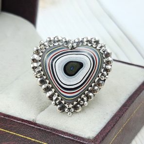 Fordite Size US 8 925 Sterling Silver Ring (REXT22-61)
