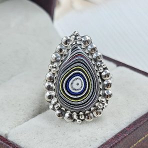 Fordite Size US 6 925 Sterling Silver Ring (REXT22-51)