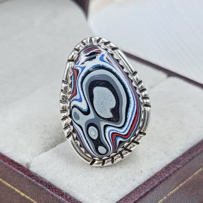 Fordite Size US 6 925 Sterling Silver Ring (REXT22-52)