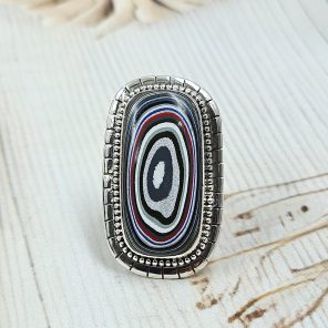 Fordite Size US 7 925 Sterling Silver Ring (REXT22-56)