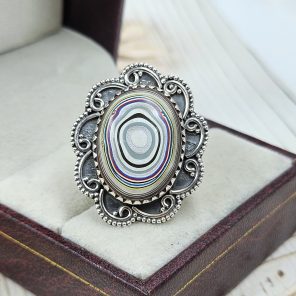 Fordite Size US 6 925 Sterling Silver Ring (REXT22-47)