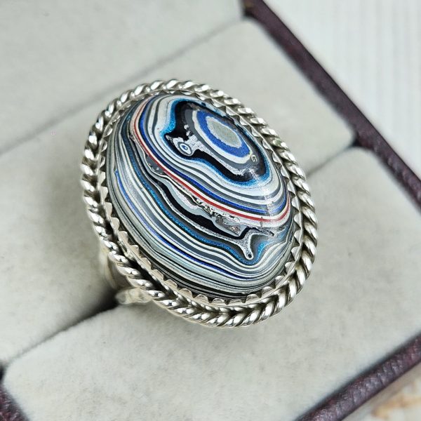 Fordite Size US 9 925 Sterling Silver Ring (REXT22-40) - Image 2