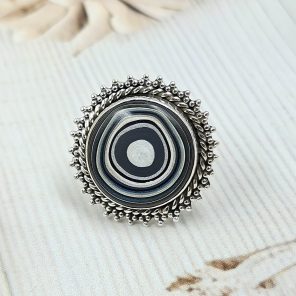 Fordite Size US 6 925 Sterling Silver Ring (REXT22-46)