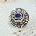 Fordite Size US 8 925 Sterling Silver Ring (REXT22-43)