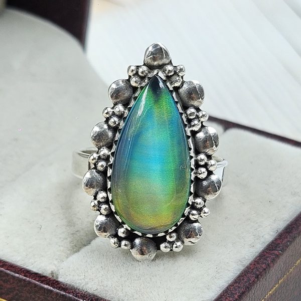 Aurora Opal Size US 9 925 Sterling Silver Ring (RS17-536) - Image 2