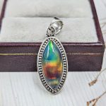 Aurora Opal 1.5" 925 Sterling Silver Pendant (RS17-539)