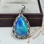 Aurora Opal 1.5" 925 Sterling Silver Pendant (RS17-548)