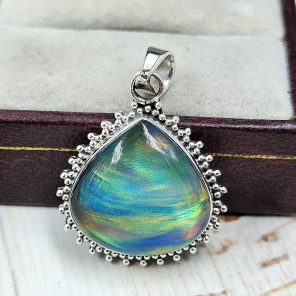 Aurora Opal 1.25" 925 Sterling Silver Pendant (RS17-549)