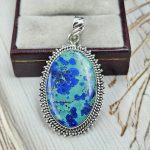 Chrysocolla 1.3" 925 Sterling Silver Pendant (RS19-77)