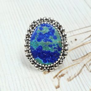 Chrysocolla Size US 7 925 Sterling Silver Ring (RS19-71)