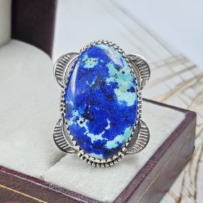 Chrysocolla Size US 10 925 Sterling Silver Ring (RS19-66)