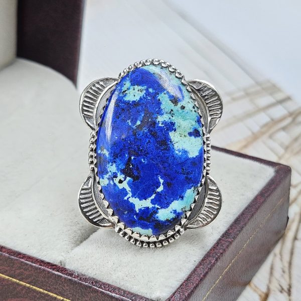 Chrysocolla Size US 10 925 Sterling Silver Ring (RS19-66)