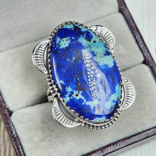 Chrysocolla Size US 10 925 Sterling Silver Ring (RS19-66) - Image 2