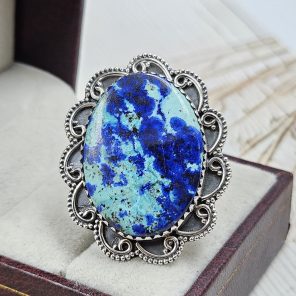 Chrysocolla Size US 7 925 Sterling Silver Ring (RS19-70)