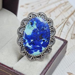 Chrysocolla Size US 9 925 Sterling Silver Ring (RS19-61)